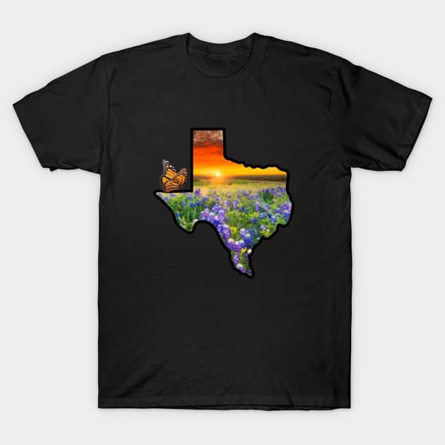 Texas Sunset Monarch T-Shirt by Brontysaurus